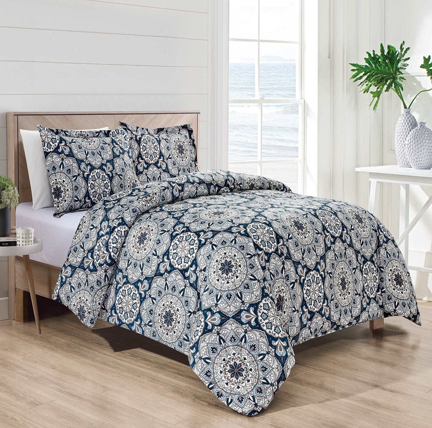 Bibb Home 4 pc Duvet & Down Alternative Comforter Set