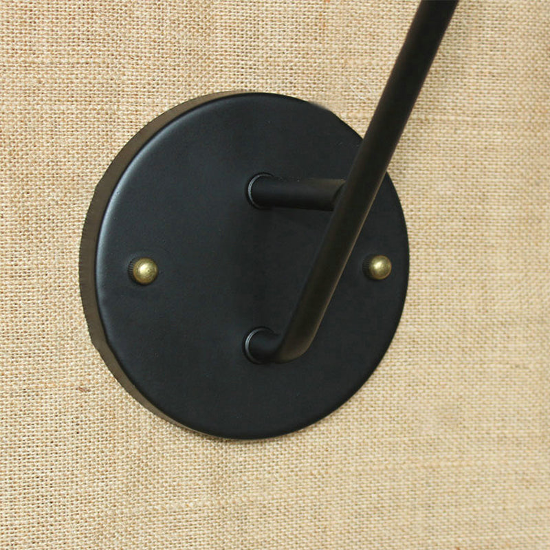 Evangeline - Vintage Industrial Wall Sconce with Black Metal Shade
