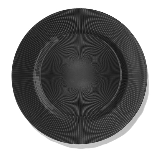 Sunray Black Glass Charger Plates 4-Piece Set 13"D
