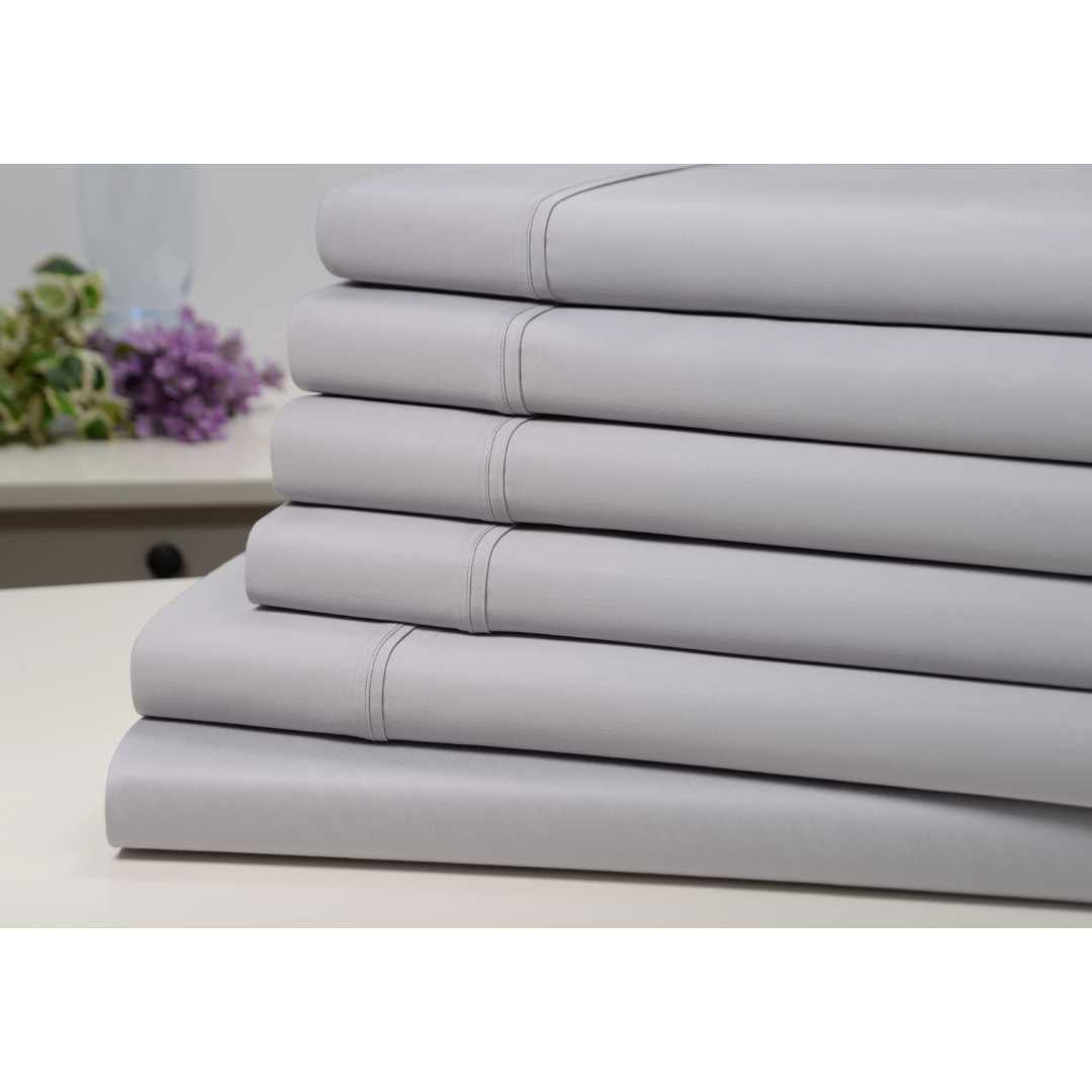 Kathy Ireland 1500 Thread Count Bamboo Cotton 6 pc Sheet Set