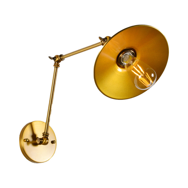 Edison's Adjustable Embrace: Industrial Brass Swing Arm Wall Lamp