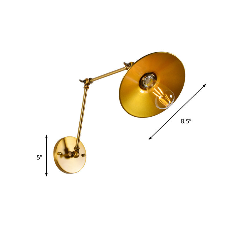 Edison's Adjustable Embrace: Industrial Brass Swing Arm Wall Lamp