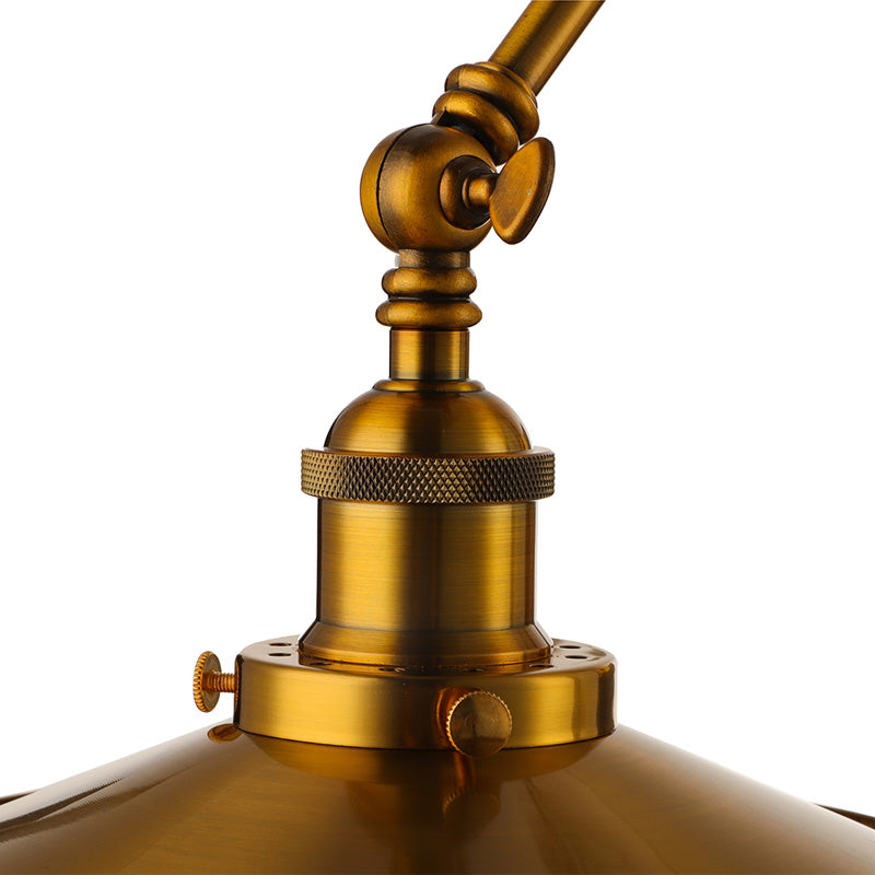Edison's Adjustable Embrace: Industrial Brass Swing Arm Wall Lamp
