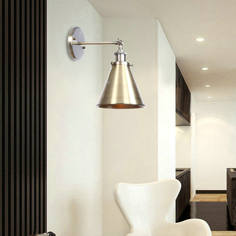 Captivate Your Living Room with Industrial Flair: The Conical Wall Mount Light