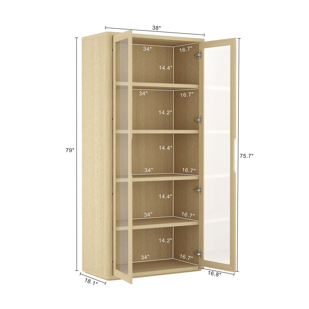 Rivington 38" Bookcase Cabinet