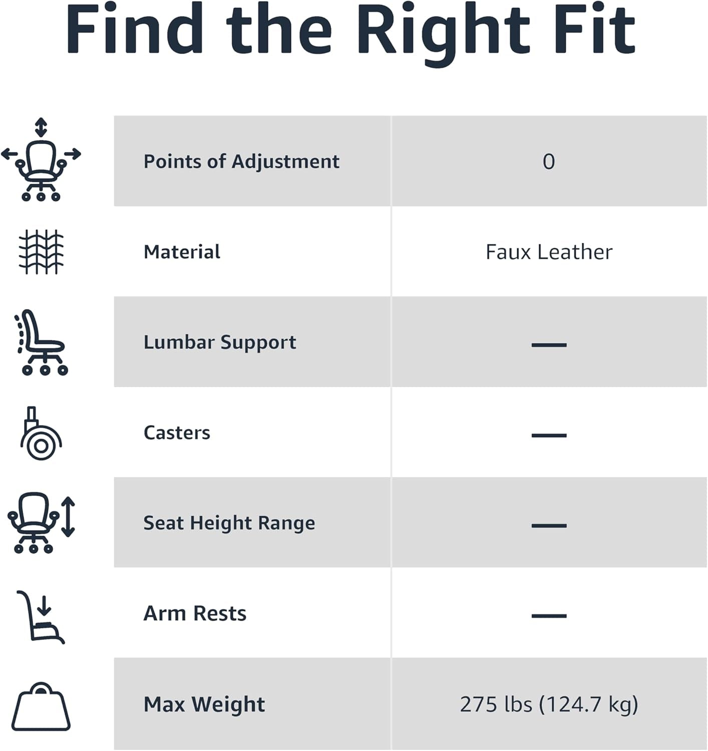 Black Faux Leather Office Guest Chair With Metal Frame