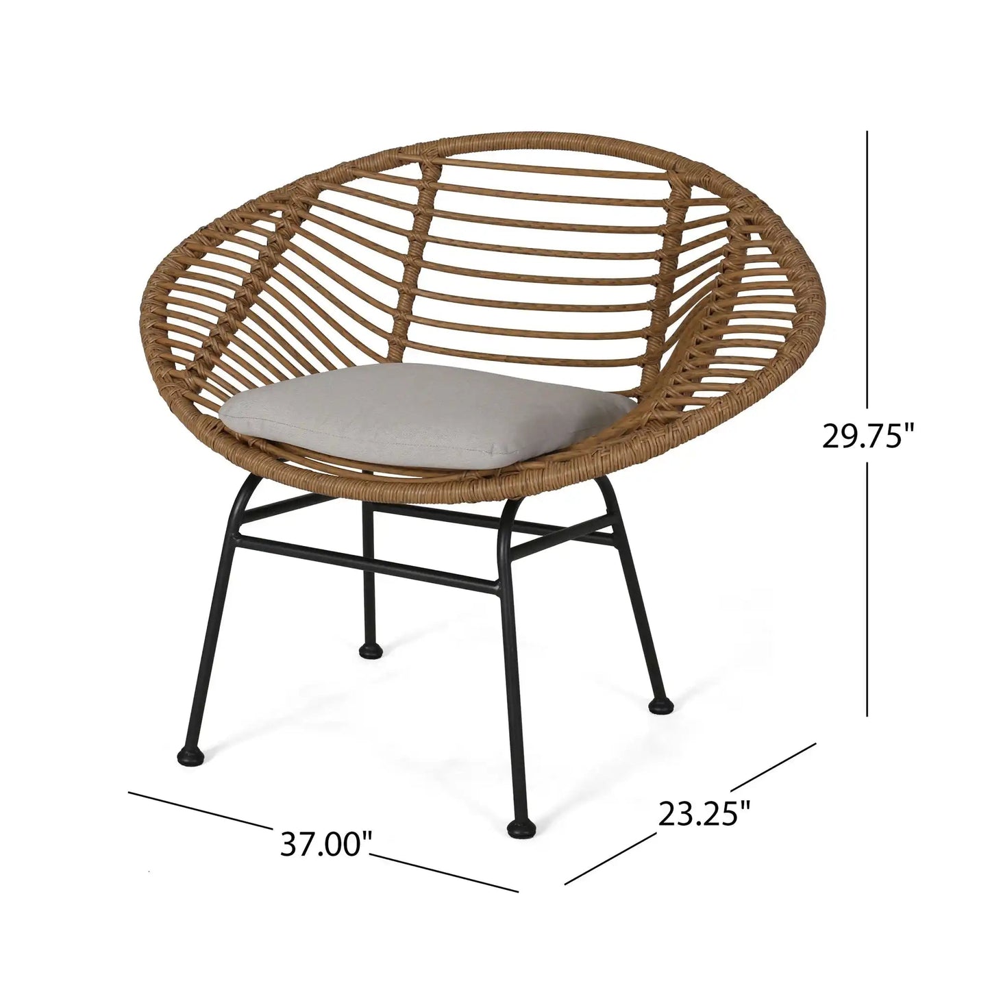 Cordella - Outdoor Woven Wicker Chairs With Cushions, Set of 2