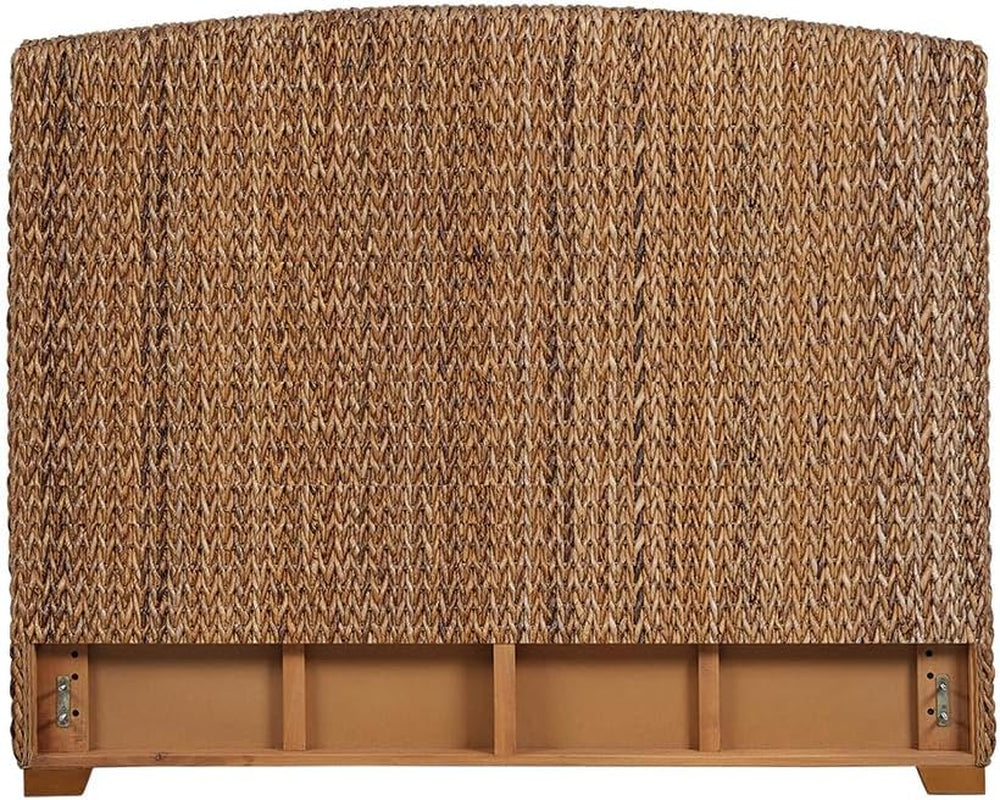 Hand Woven Banana Leaf Queen Size Headboard Amber