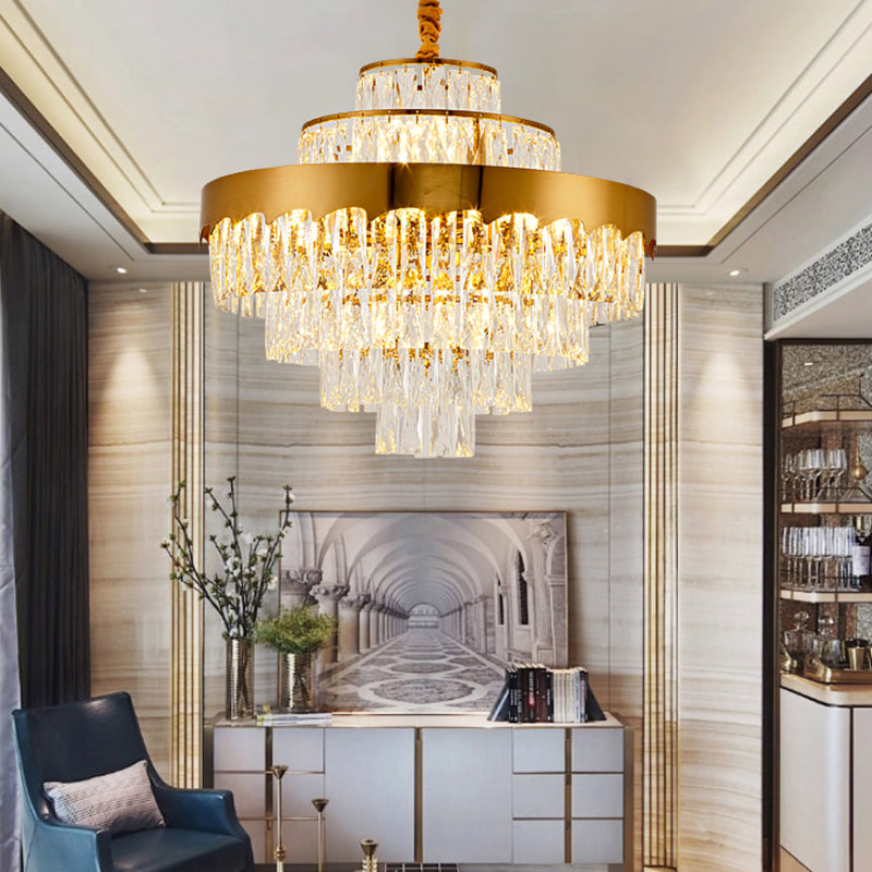 Alessandra Gold Cascade: Crystal Elegance for Your Dining Room