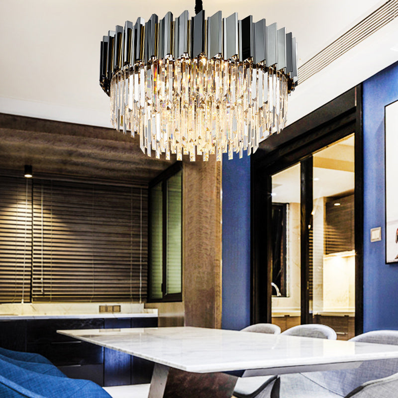 Evelyn's Crystal Chandelier - Modern Elegance with Tiered Design