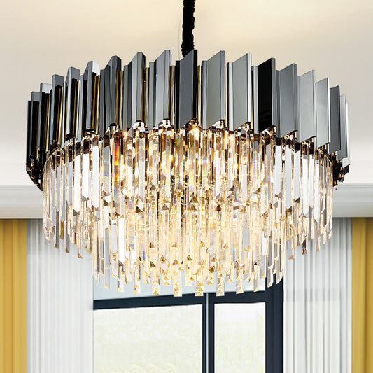 Evelyn's Crystal Chandelier - Modern Elegance with Tiered Design