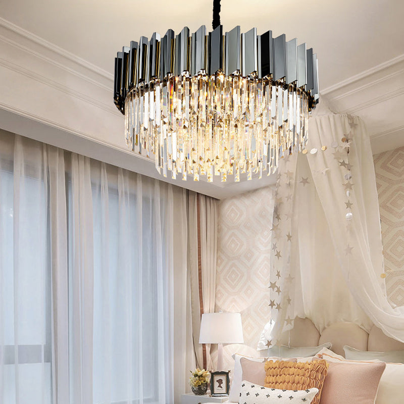 Evelyn's Crystal Chandelier - Modern Elegance with Tiered Design