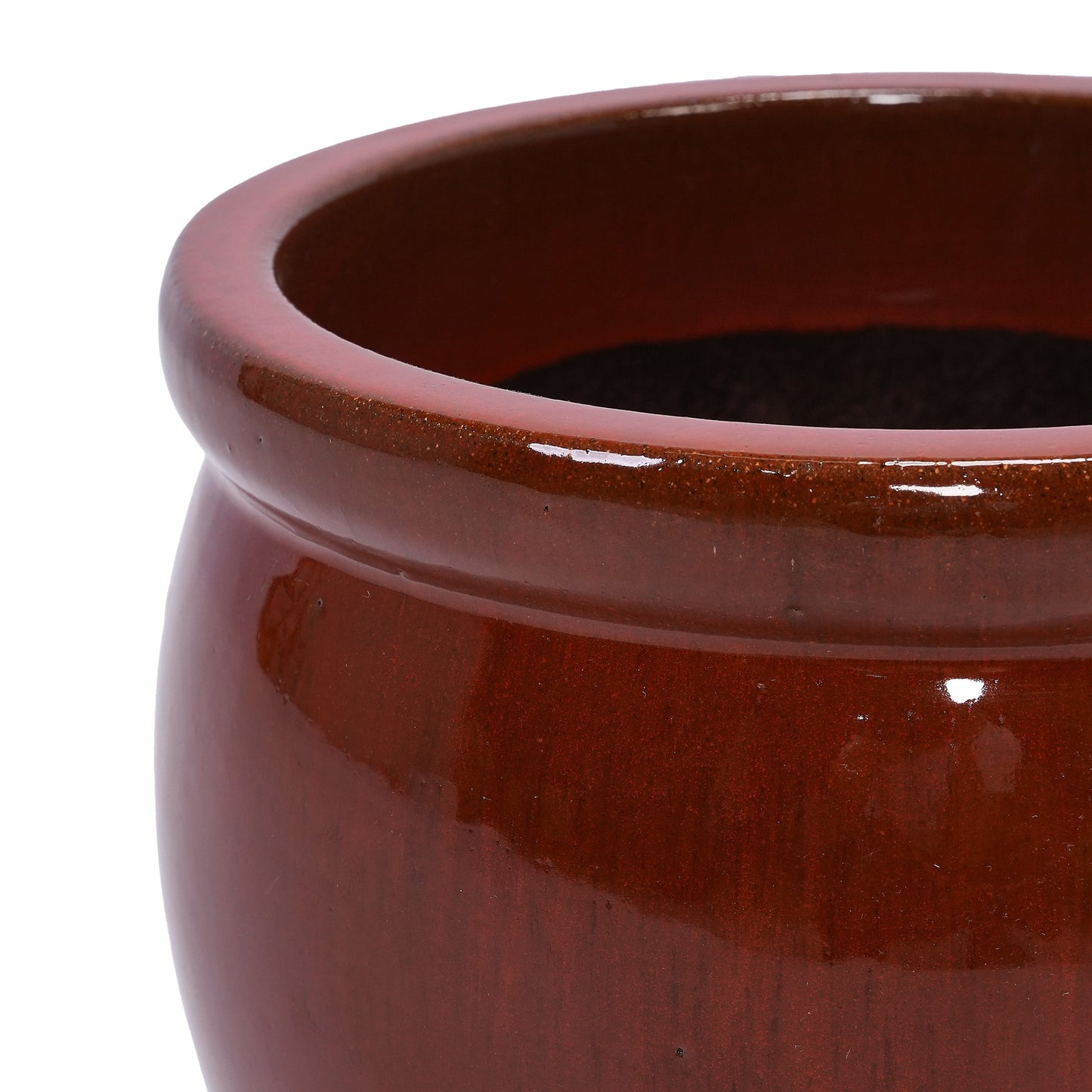 3 Pieces Ceramic Flowerpot, Modern Planter for Patio, Garden or Windowsills - Orange