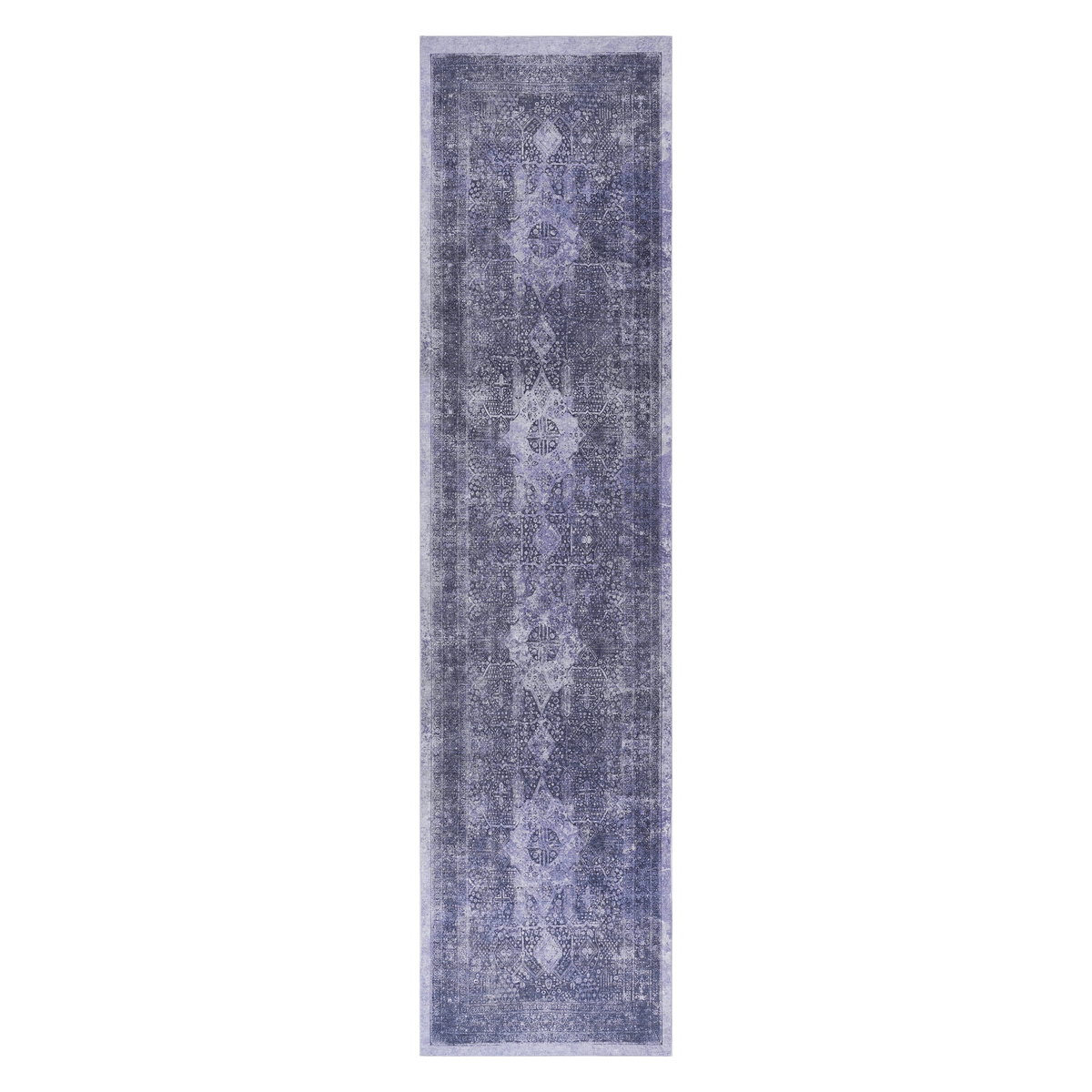 Maval Anthracite Washable Rug 2'6" x 10" Runner Rug