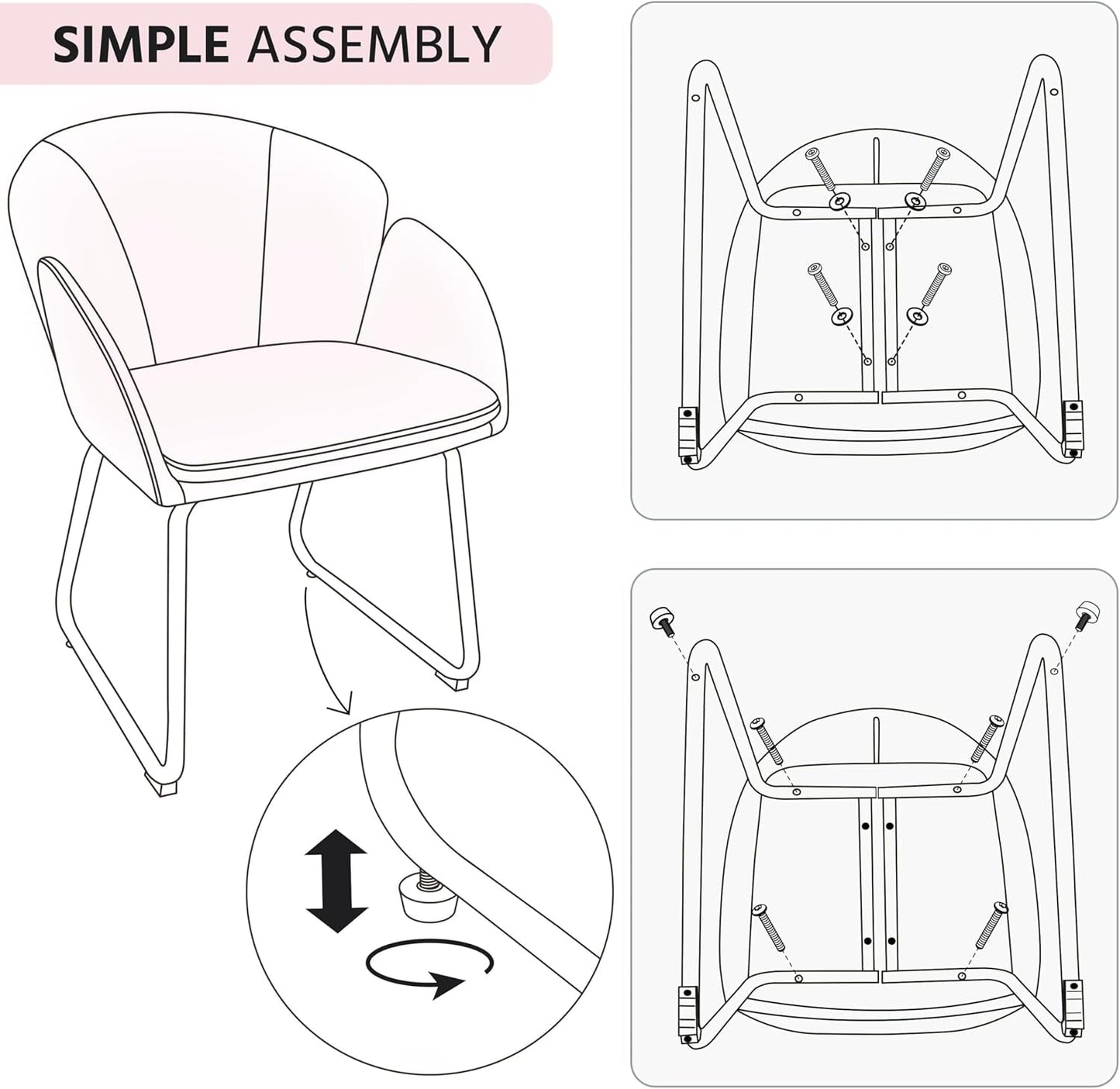 Modern PU Leather Armchair Flower With Golden Legs Pink