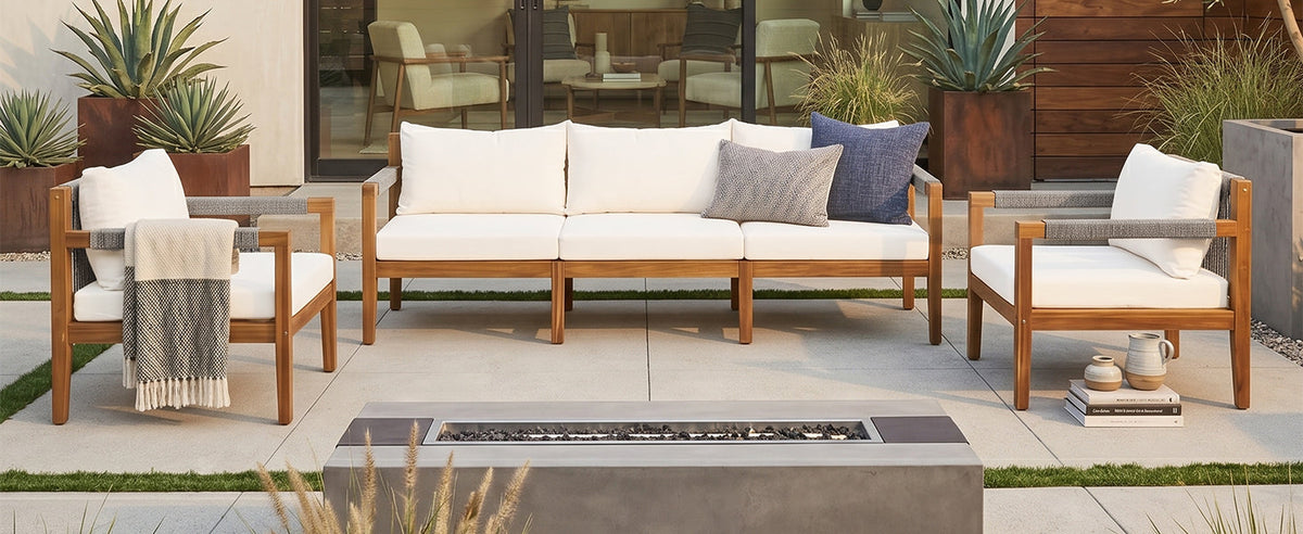 3 Pieces Outdoor Sectional Sofa Set