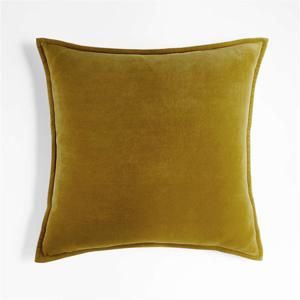 Square Cotton Velvet Throw Pillow (With insert)  size 18"x18"