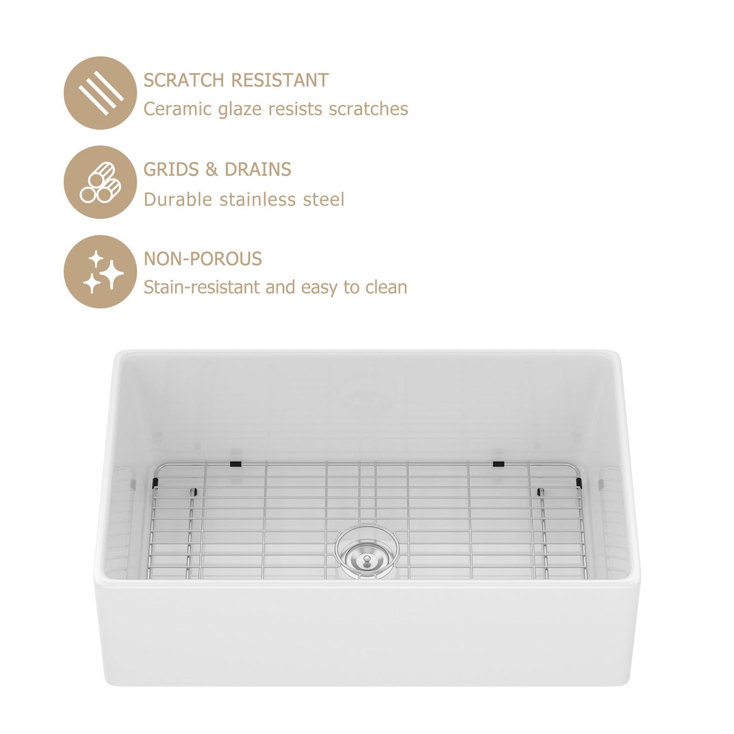 Farmhouse Ceramic Kitchen Sink