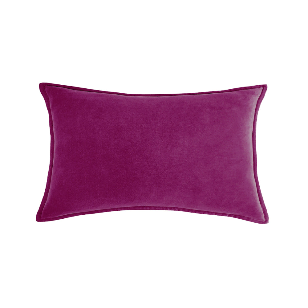 Luxe velvet lumbar pillow 19 colors classic flange edge elegant solid color accent insert included 12"x20"