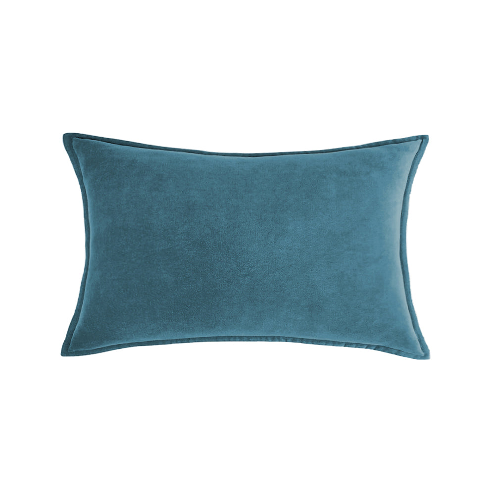 [IN-1XZT158-1 Blue] Rectangular 12x20" lumbar support Velvet Throw Pillow (With insert)