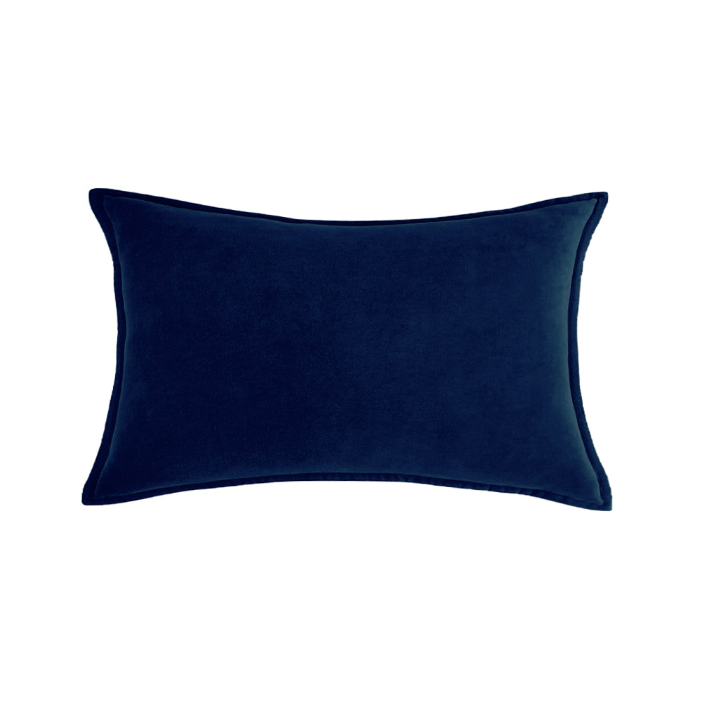 [IN-1XZT158-1 Blue] Rectangular 12x20" lumbar support Velvet Throw Pillow (With insert)