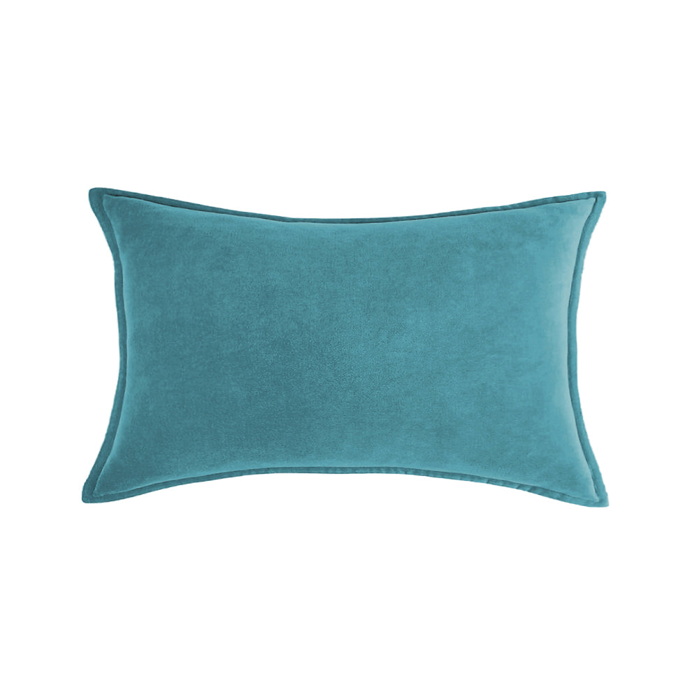 [IN-1XZT158-1 Blue] Rectangular 12x20" lumbar support Velvet Throw Pillow (With insert)