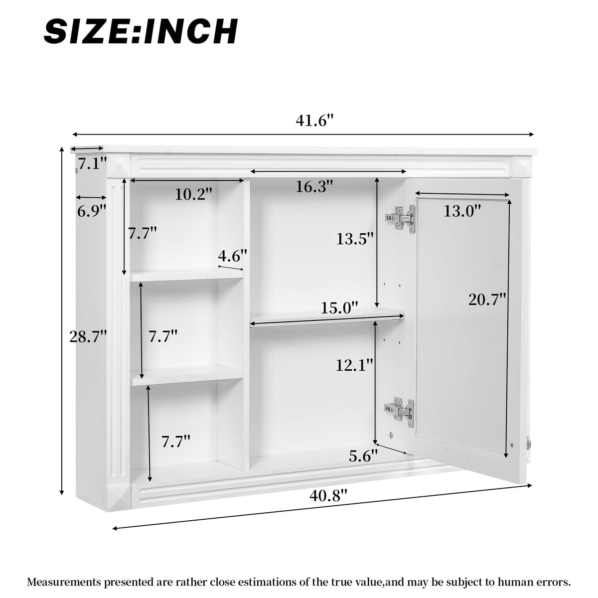 42'' Wall Mounted Bathroom Storage Cabinet