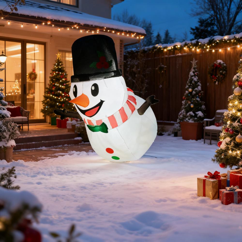 3.4' Blow-Up Outdoor Christmas Display Inflatable Hanging Snowman