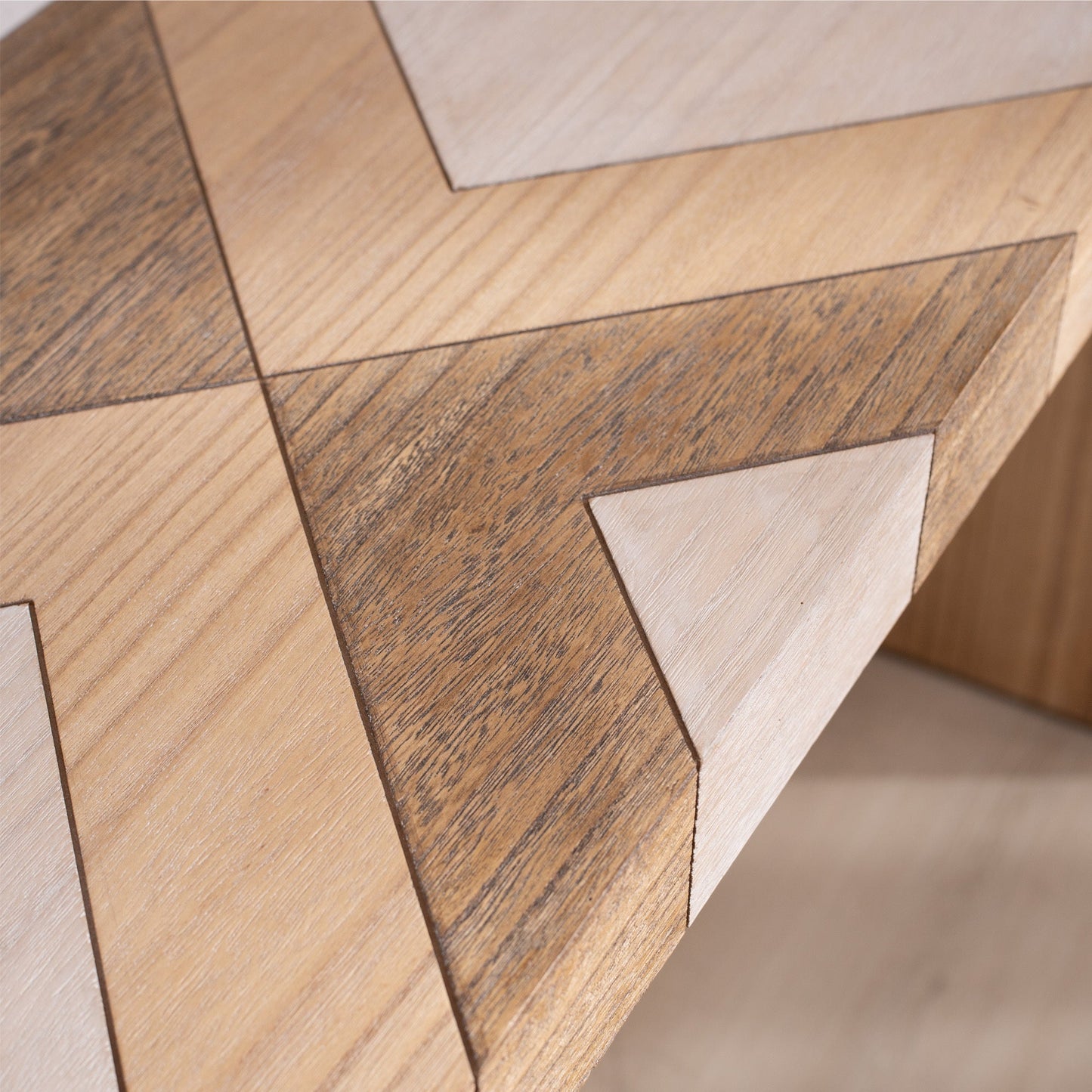 Modern Console Table, 62' Long Entryway Table with Chevron Patterned Top