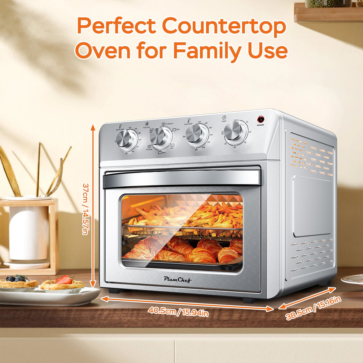 Plum Chef Air Fryer Oven 27.5QT, 6-in-1 Countertop Oven