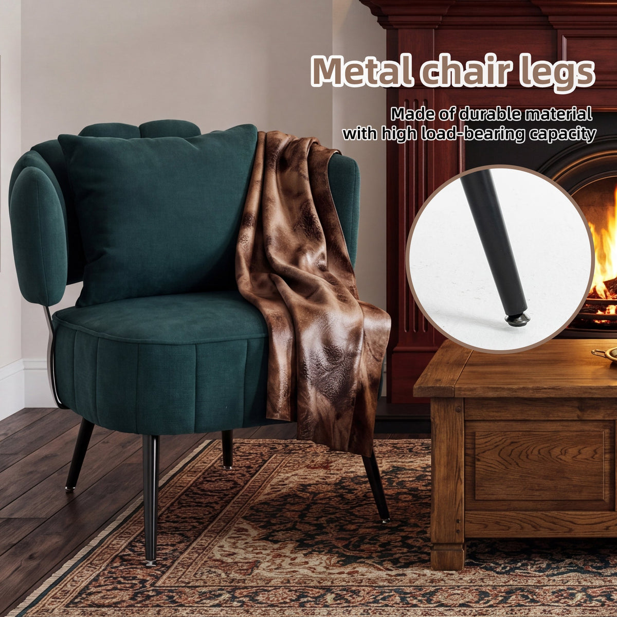 Decorative Armchair with Spring Seat Cushion