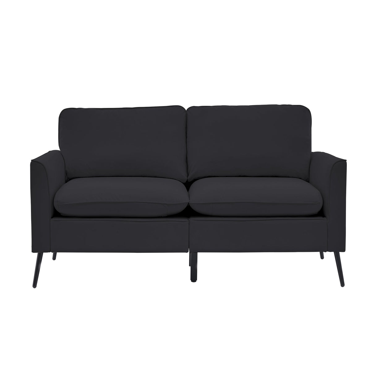 TS Cat Paw Leather Upholstered Sofa Loveseat - Black