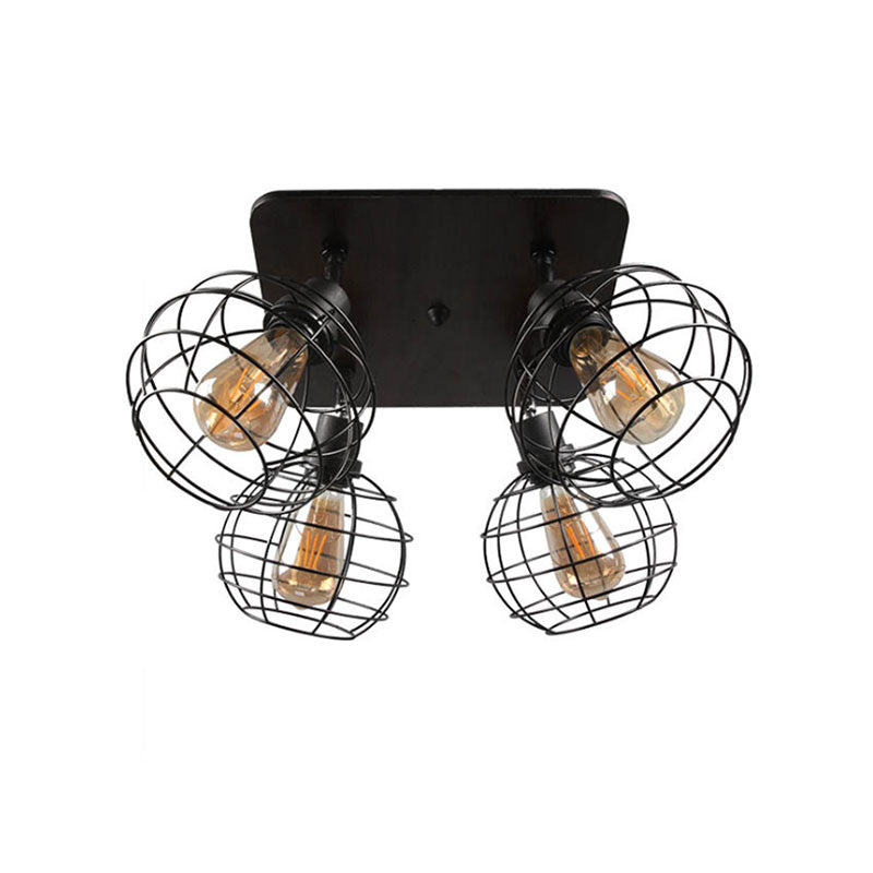 Embrace Industrial Charm and Ample Illumination: The Global Cage Semi-Flush Ceiling Light