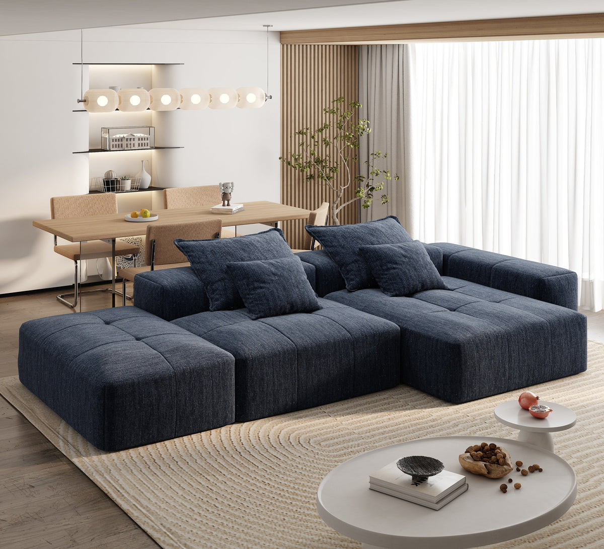 Modern Oversized Modular Sectional Sofa with Ottoman