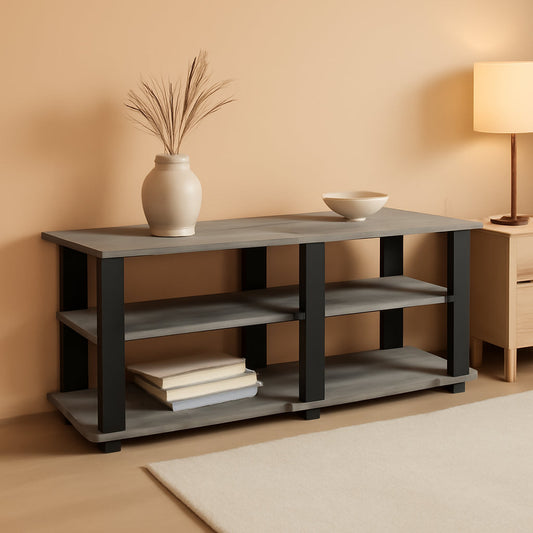 Nelly Entertainment Center TV Stand 43 Inch Wide Grey Black