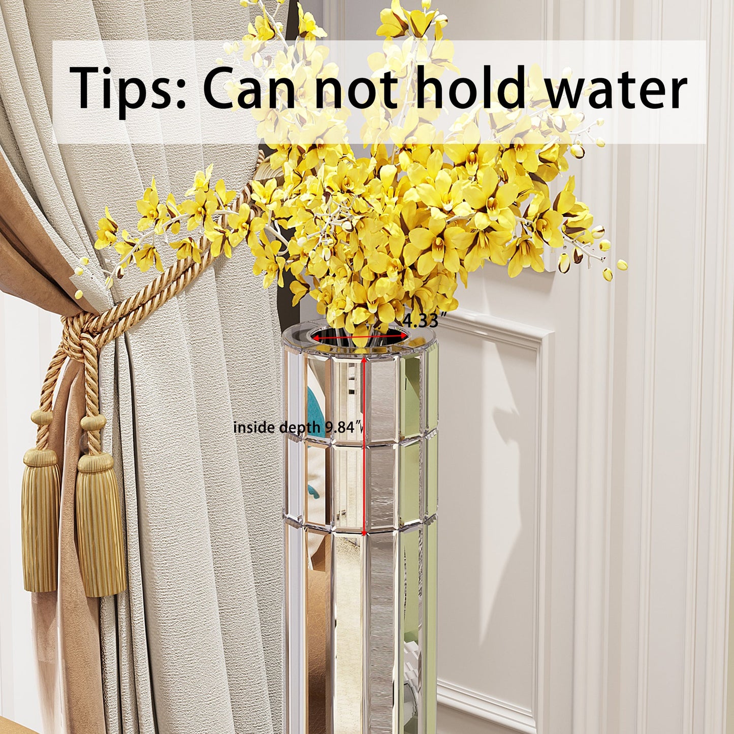 29.92" Tall Mirrored Floor Vase