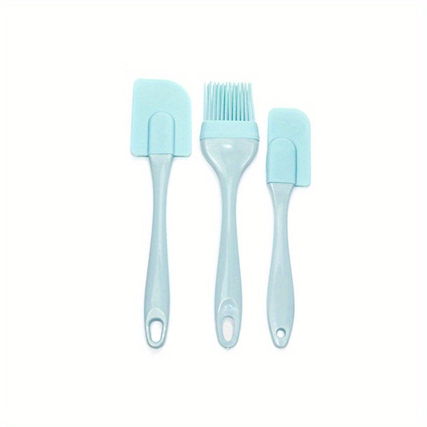 3Piece Silicone Spatula Oil Brush Kitchen Set