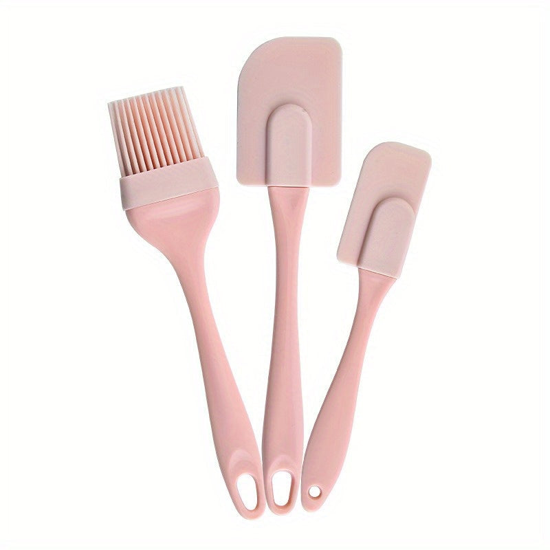 3Piece Silicone Spatula Oil Brush Kitchen Set