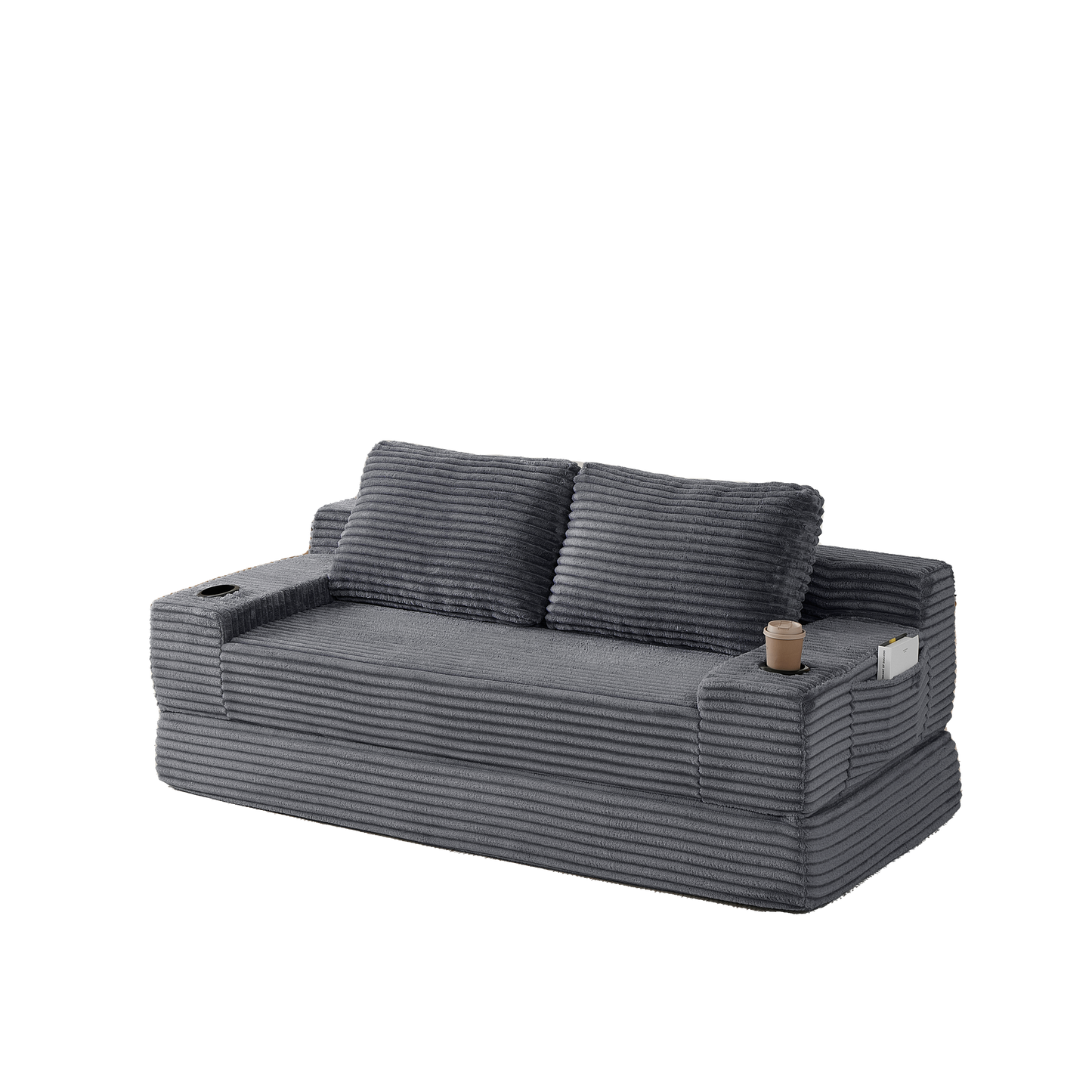 70.8-Inch Corduroy Two-in-One Sofa Bed
