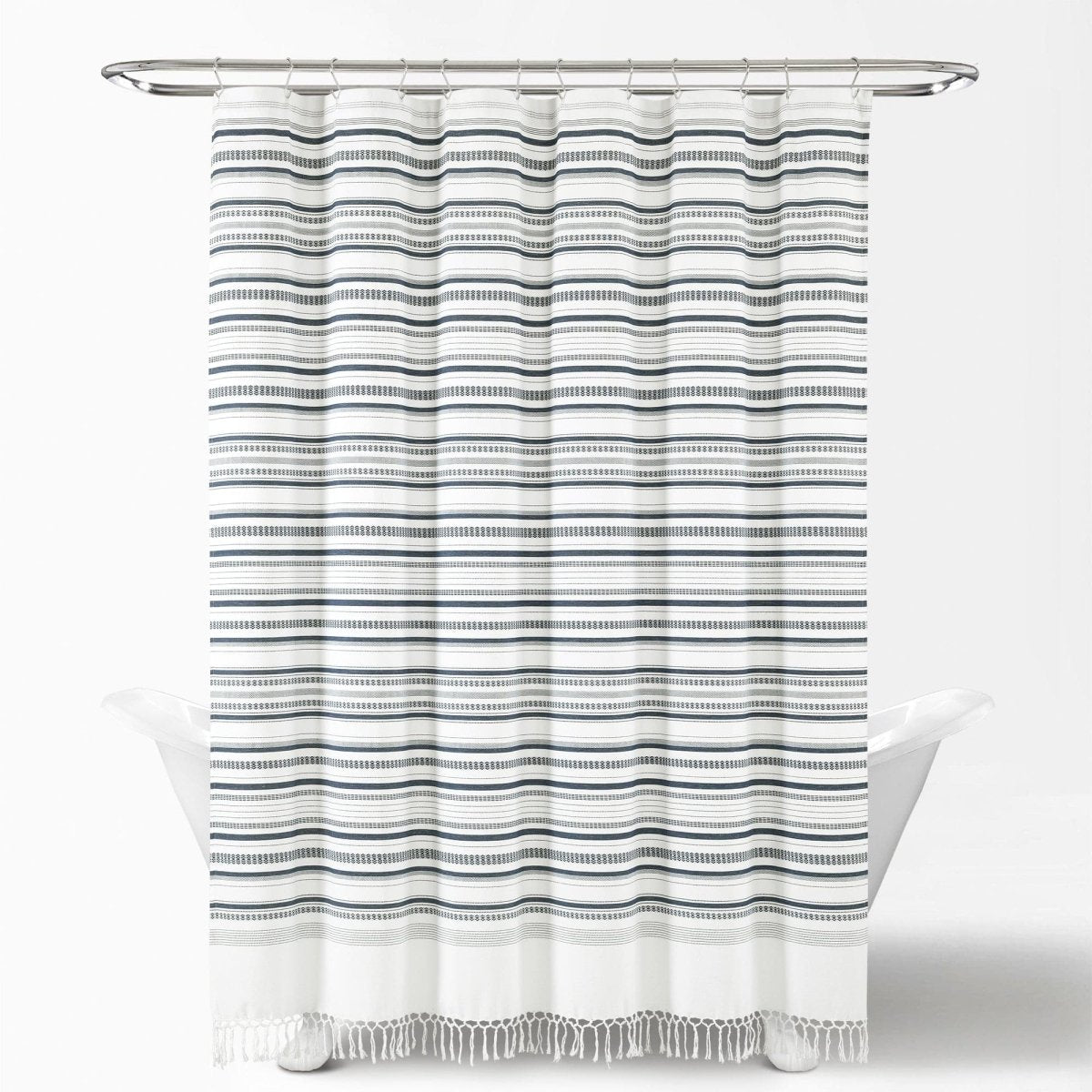 Urban Woven Yarn Dyed Recycled Cotton Blend Shower Curtain