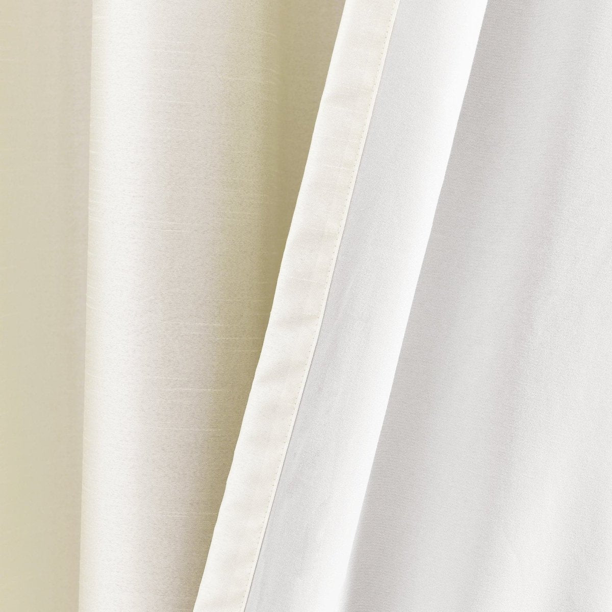 Faux Silk 100% Blackout Window Curtain showcasing luxurious texture and elegant design.
