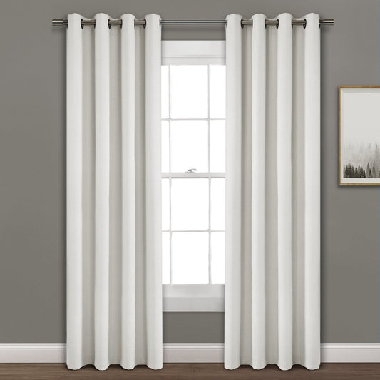 Faux Linen Absolute Blackout Window Curtain (Single Panel)