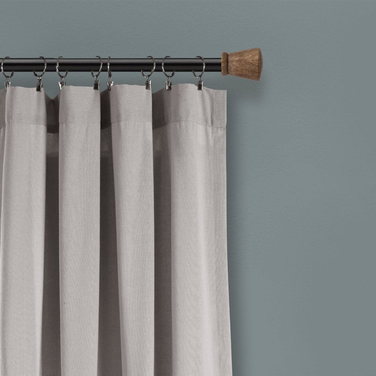 Linen Button Window Curtain (Single Panel)