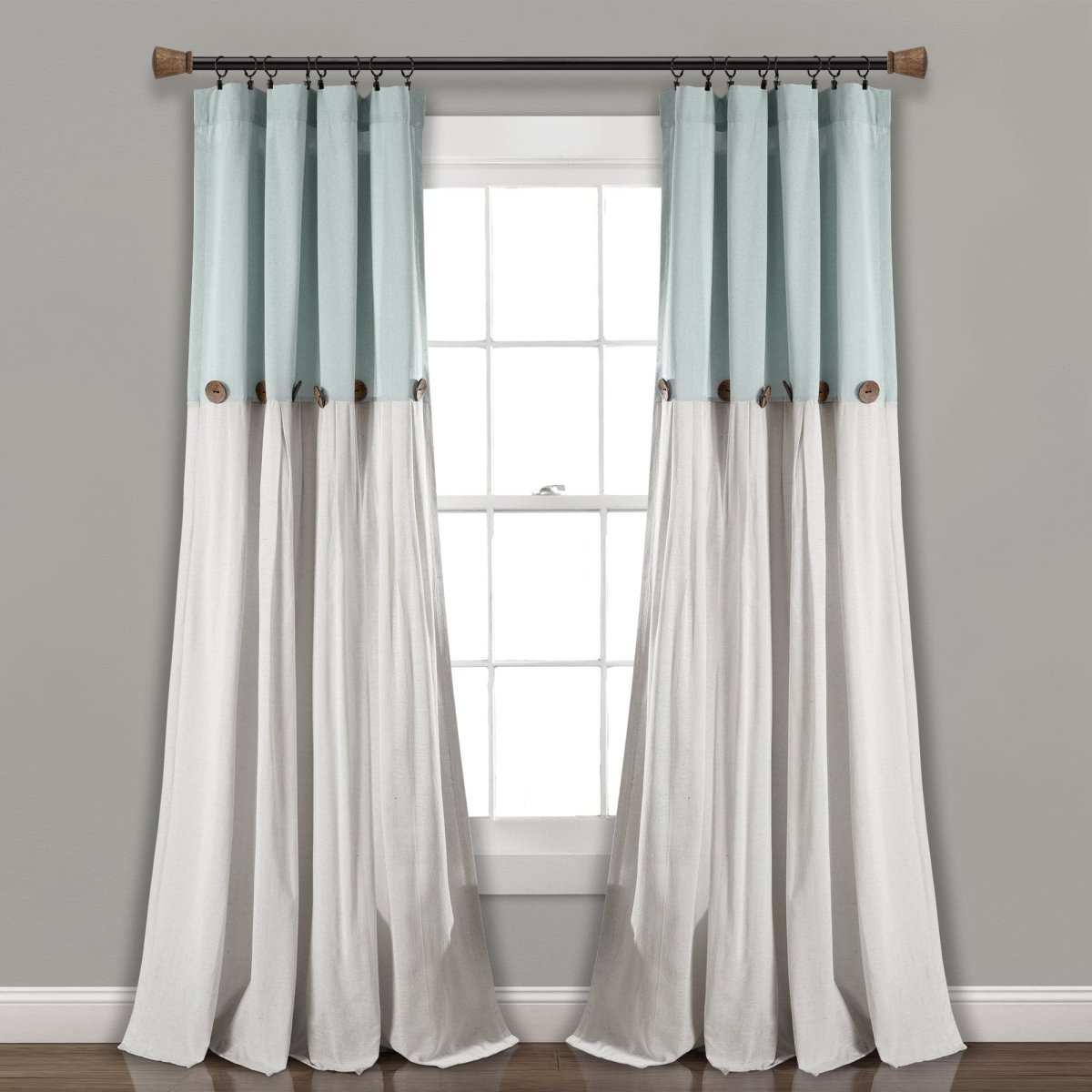 Linen Button Window Curtain (Single Panel)