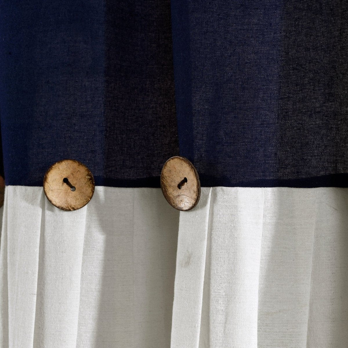 Linen Button Window Curtain (Single Panel)