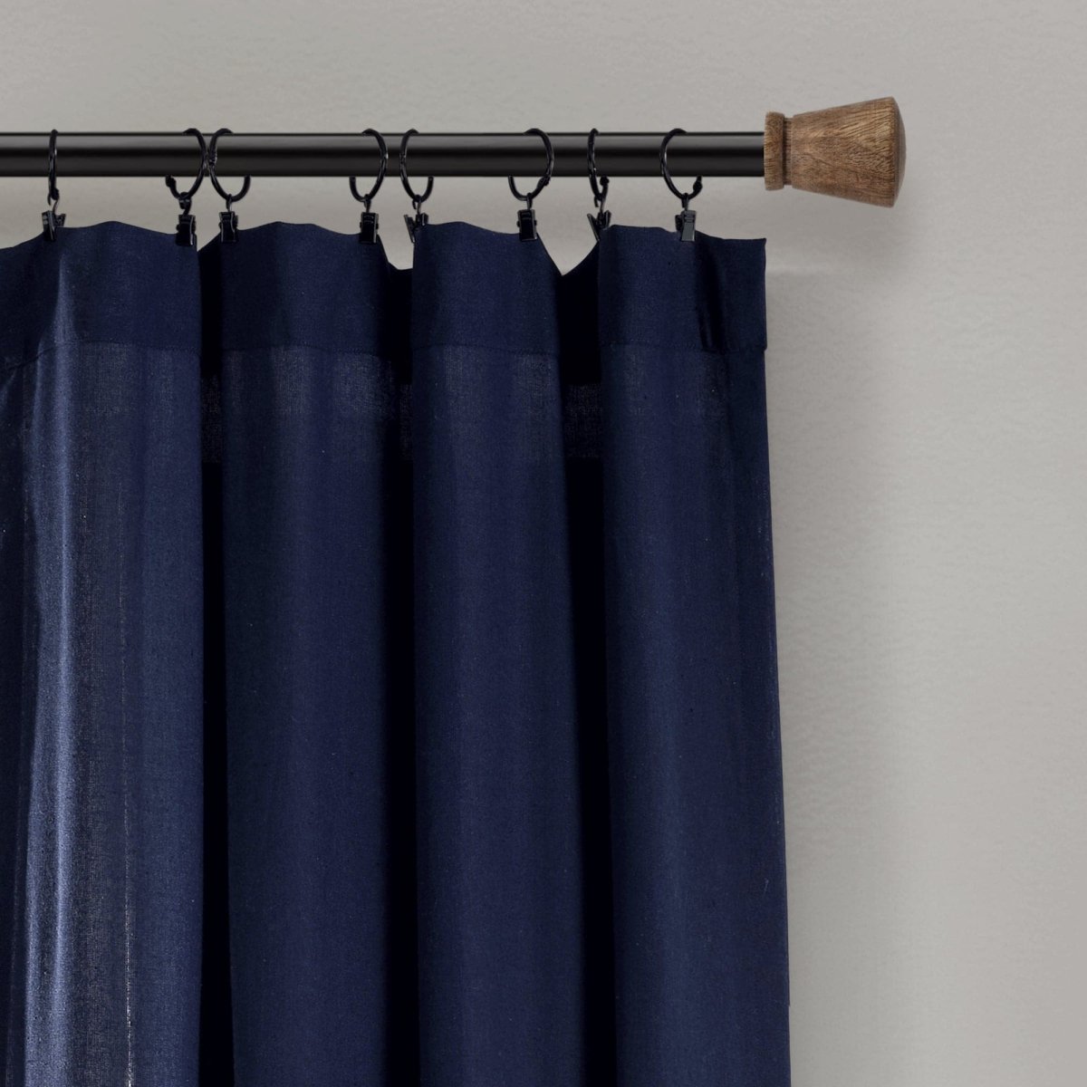 Linen Button Window Curtain (Single Panel)