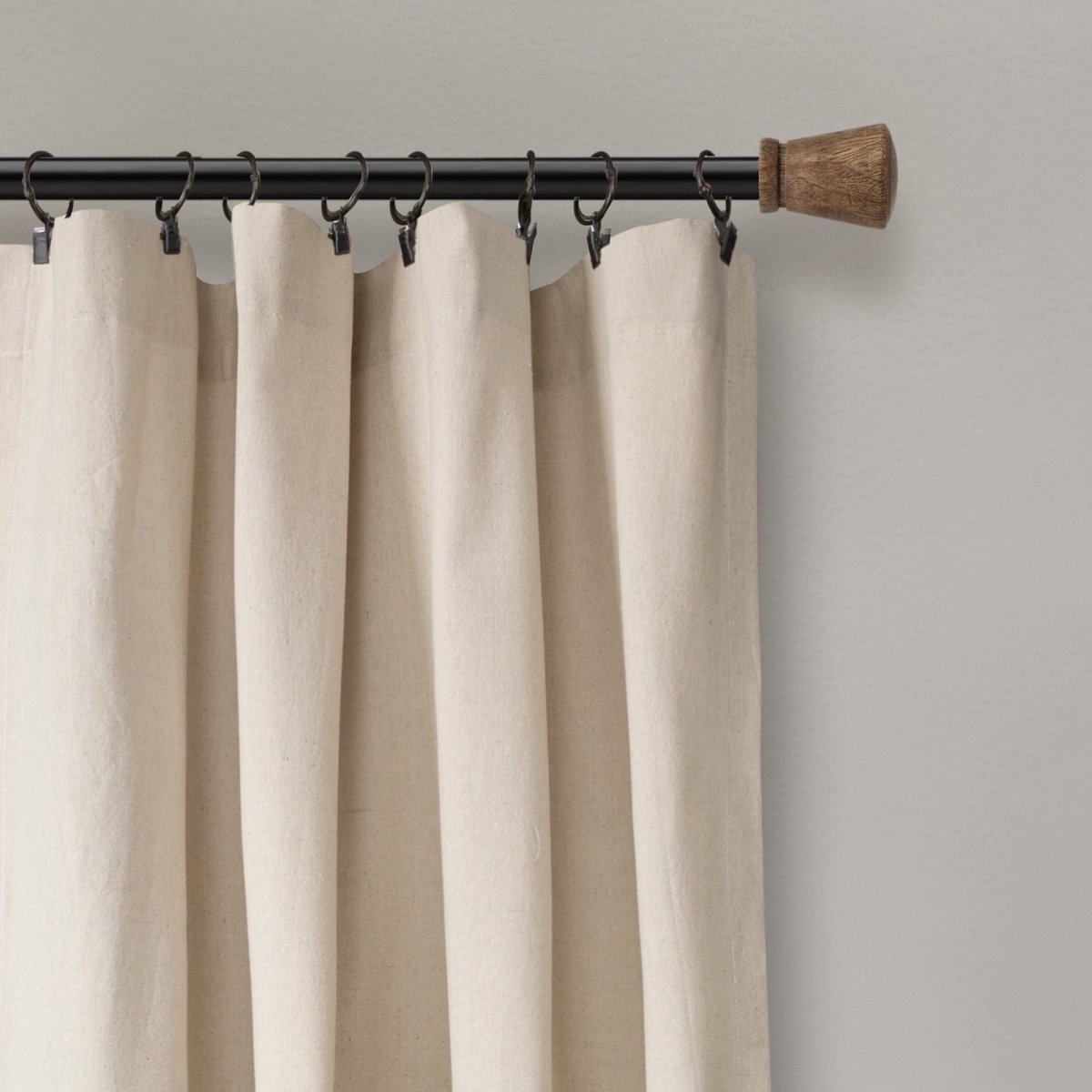 Linen Button Window Curtain (Single Panel)