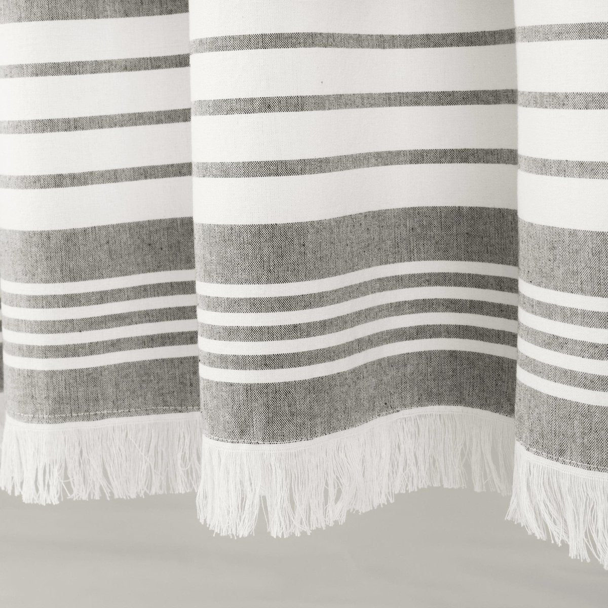 Nantucket Yarn Dyed Tassel Fringe Window Curtain Panel Set