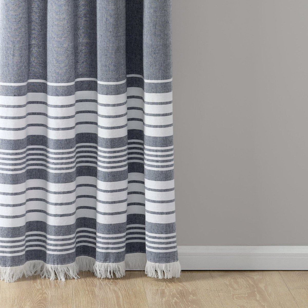 Nantucket Yarn Dyed Tassel Fringe Window Curtain Panel Set