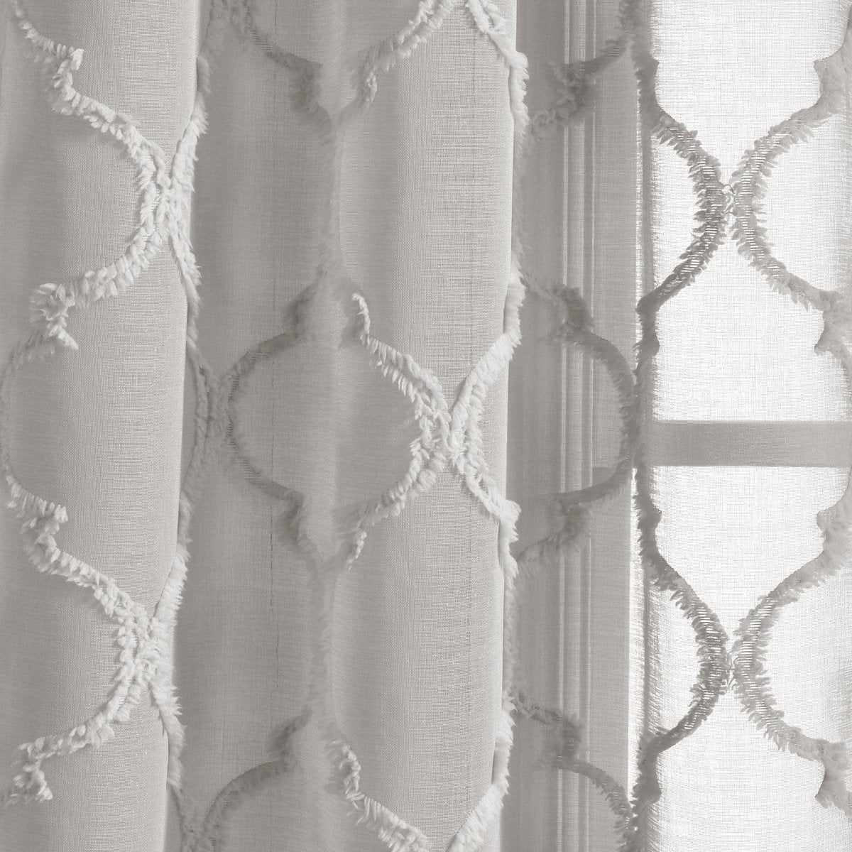 Avon Trellis Grommet Sheer Window Curtain Panel Set